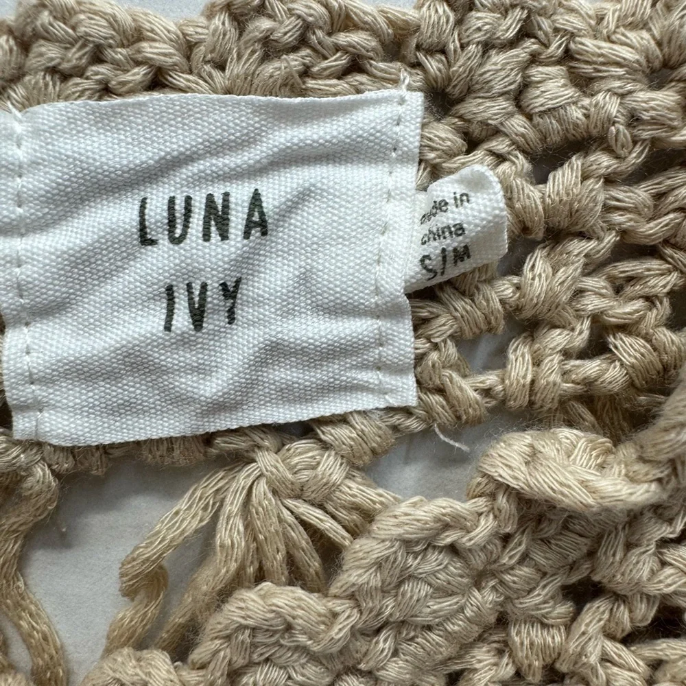 LUNA IVY. Tan Cropped Cut Out Tank Top - Picture 5 of 6